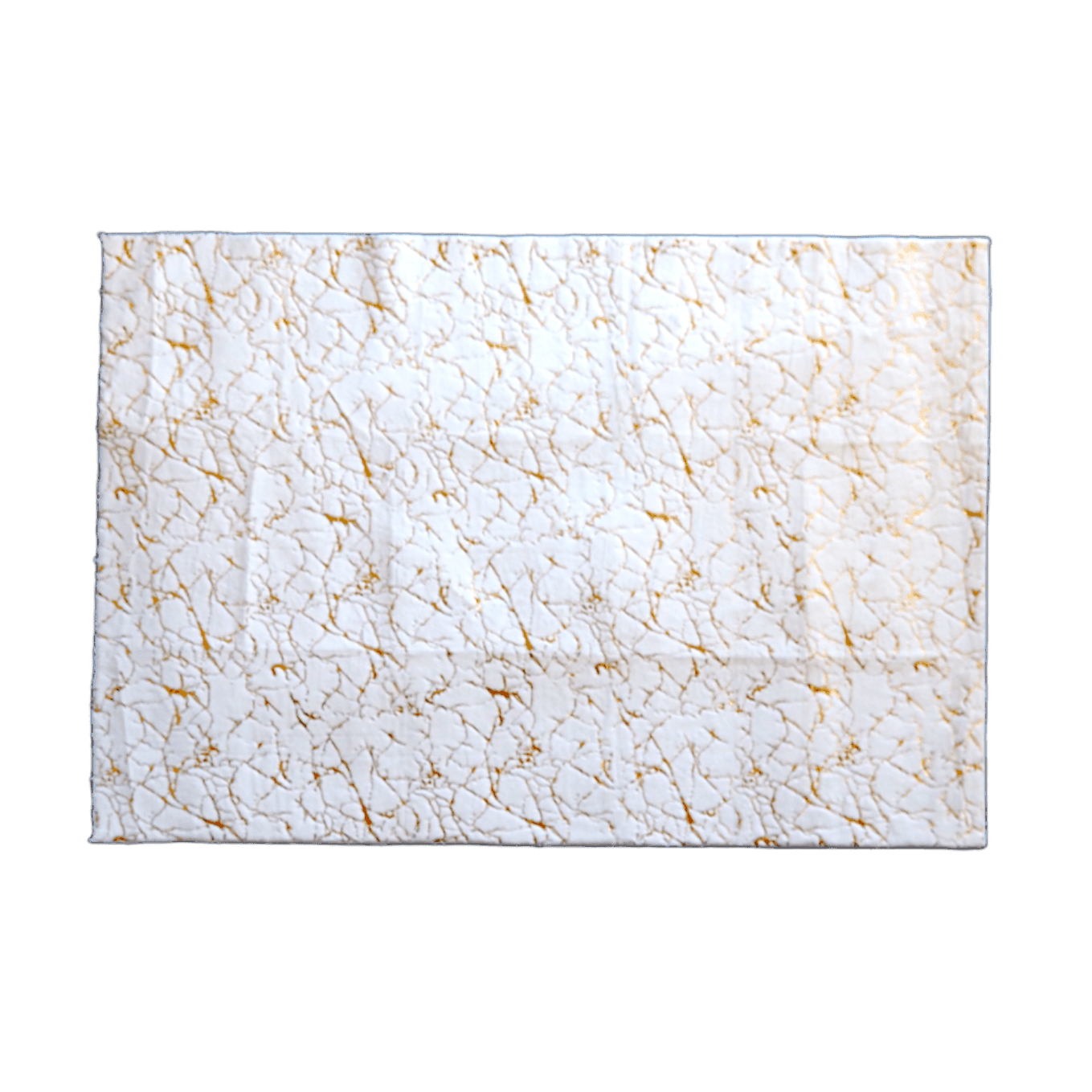 Abstract Gold Accent Area Rug 4 x 6 White