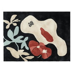 A beautifully designed area rug with an abstract floral pattern, featuring a blend of earthy tones and soft pastel colors. Perfect for adding a touch of contemporary elegance to any living room, this hand-tufted wool rug combines artistry with functionality.