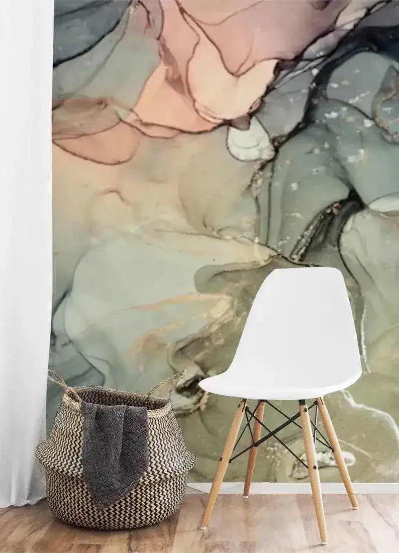 Abstract Large Watercolor Marble Wall Mural