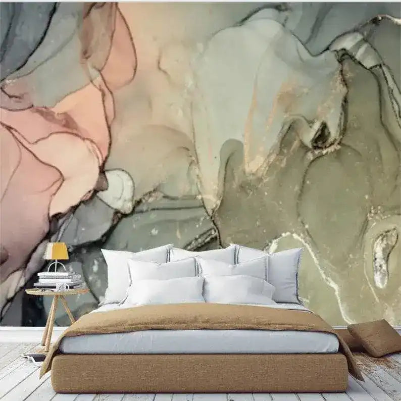 Abstract Large Watercolor Marble Wall Mural