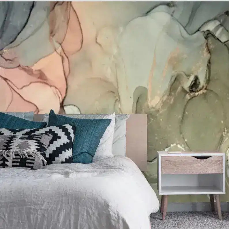 Abstract Large Watercolor Marble Wall Mural