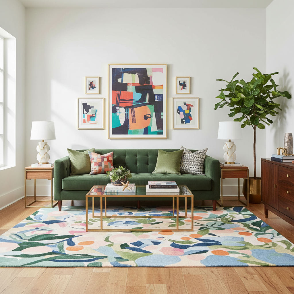 Abstract Nature Echo Hand Tufted Rug