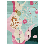 Vibrant abstract plant pulse design on a hand-tufted area rug, showcasing a blend of pastel hues and bold patterns. This contemporary rug, ideal for area rugs for living rooms, is crafted from premium wool, enhancing both style and comfort.