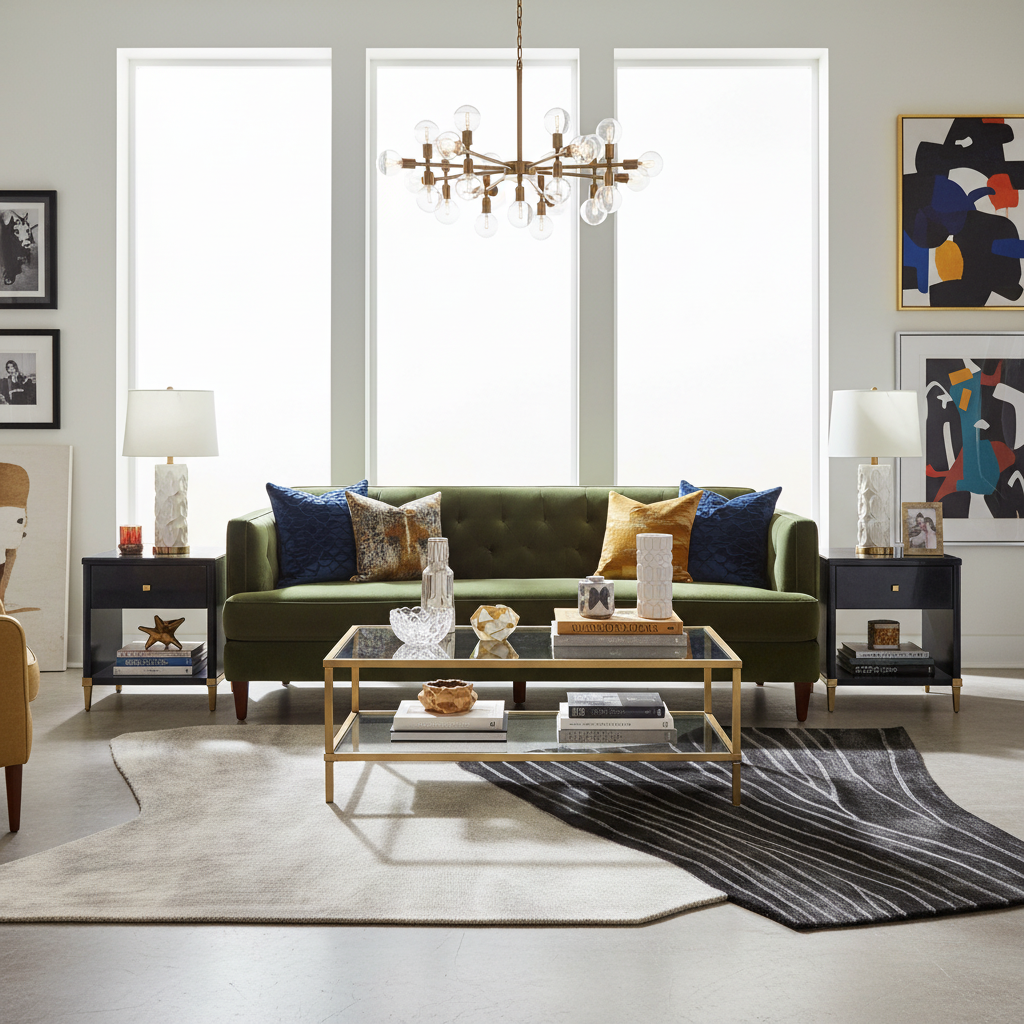 Abstract Rhythmic Line Hand Tufted Rug