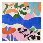 The Abstract Shape Sequence Hand Tufted Rug showcases a vibrant blend of colors and shapes, perfect for adding a contemporary touch to large living room spaces. This area rug, crafted from wool, features a mix of blue, pink, green, and orange abstract designs, making it an ideal choice for those seeking stylish rugs for their living room.