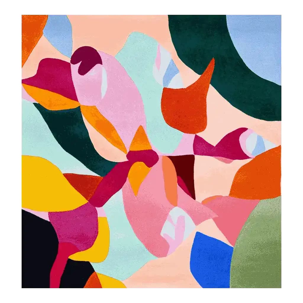 Experience the vibrant colors and modern design of this Abstract Shape Theory Hand Tufted Area Rug. Perfect for adding a contemporary touch to your living room, this square wool rug features a stunning array of geometric patterns in bold hues, making it an ideal choice for those seeking stylish area rugs for living room spaces.