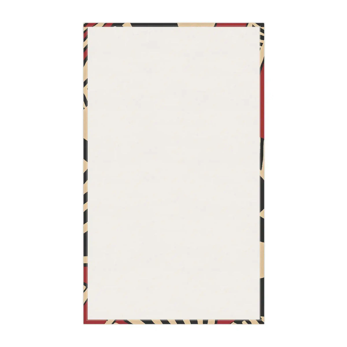 Abstract Sunburst Cotton Kitchen Towel plain white reverse side with art-deco sunburst print border peeking at edges