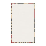 Abstract Sunburst Cotton Kitchen Towel plain white reverse side with art-deco sunburst print border peeking at edges