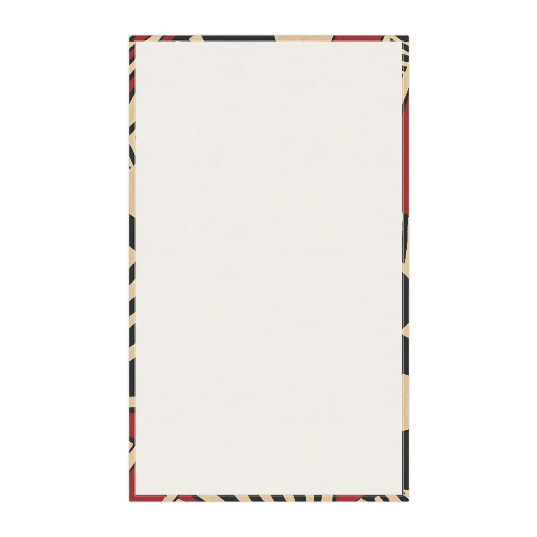 Abstract Sunburst Cotton Kitchen Towel plain white reverse side with art-deco sunburst print border peeking at edges