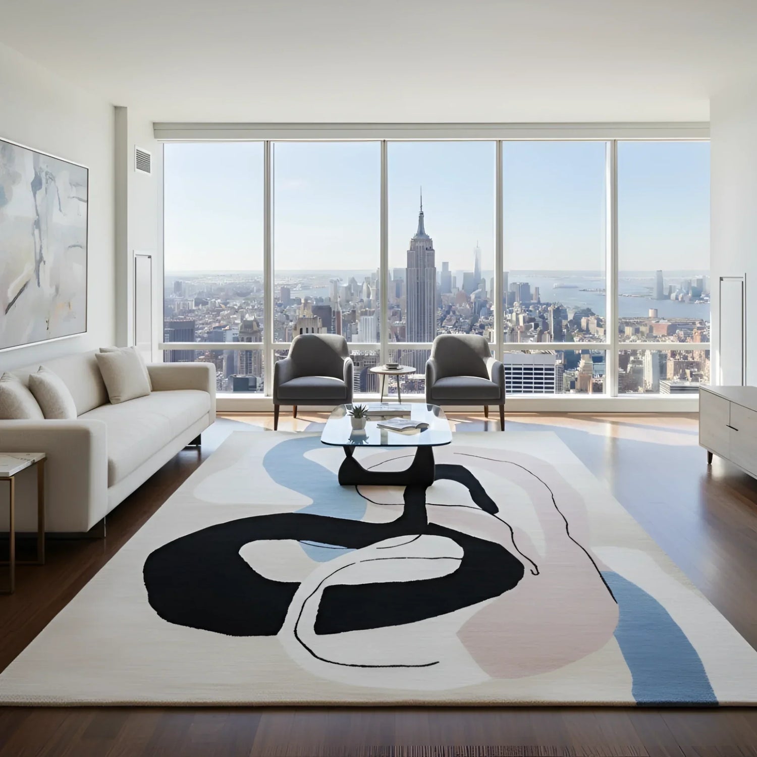 Abstracted in Motion Hand Tufted Rug