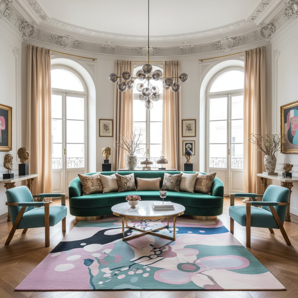 Abstracted Space Fields Hand Tufted Rug