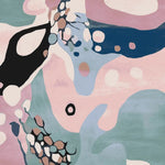 This hand-tufted area rug features an abstract design with a mix of pastel pink, blue, and beige tones, perfect for adding a contemporary touch to your living room. Ideal as an 8x10 living room area rug, this wool rug offers both style and comfort.