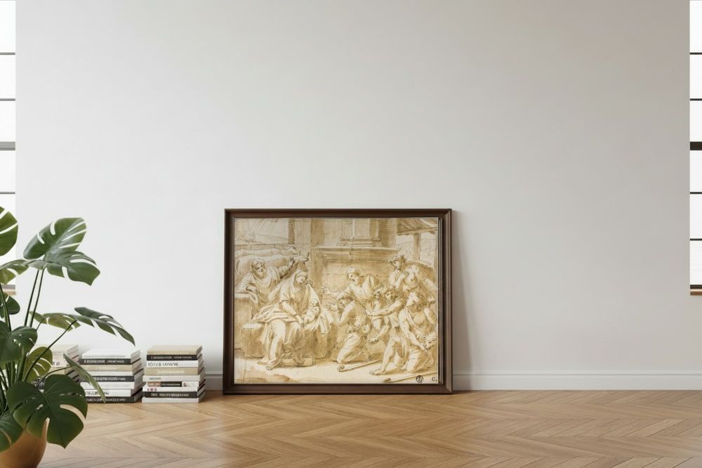 Framed room mockup - leaning