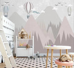 Air Balloon over the Mountain Hills Nursery Wallpaper