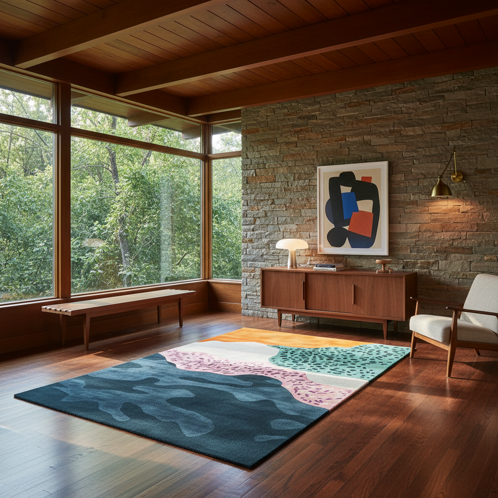 Amber Vortex Haven Hand Tufted Wool Rug