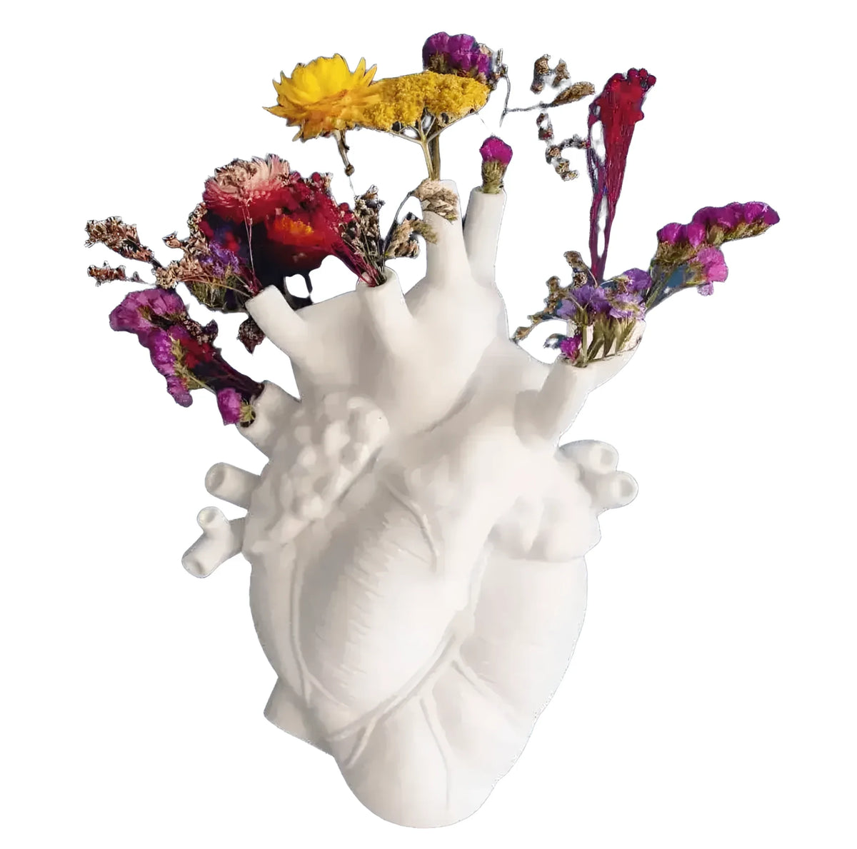 Anatomical Heart Flower Vase Sculpture