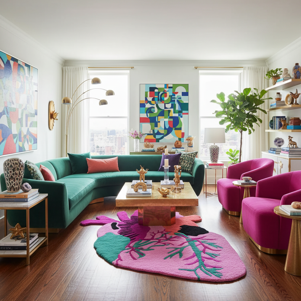 Anatomical Heart Shaped Wool Rug - Pink