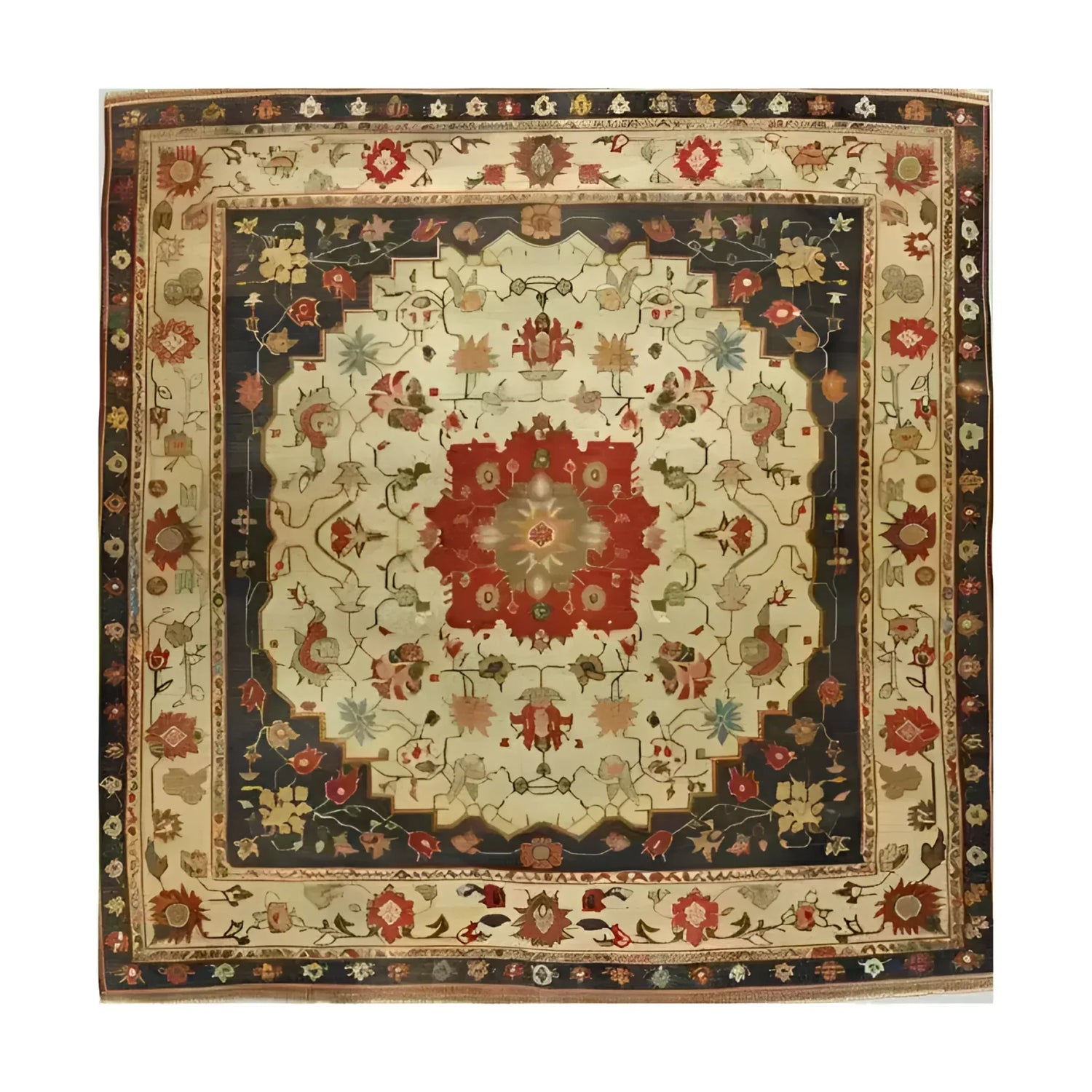 Ancestral Blossom Hand Knotted Area Rug