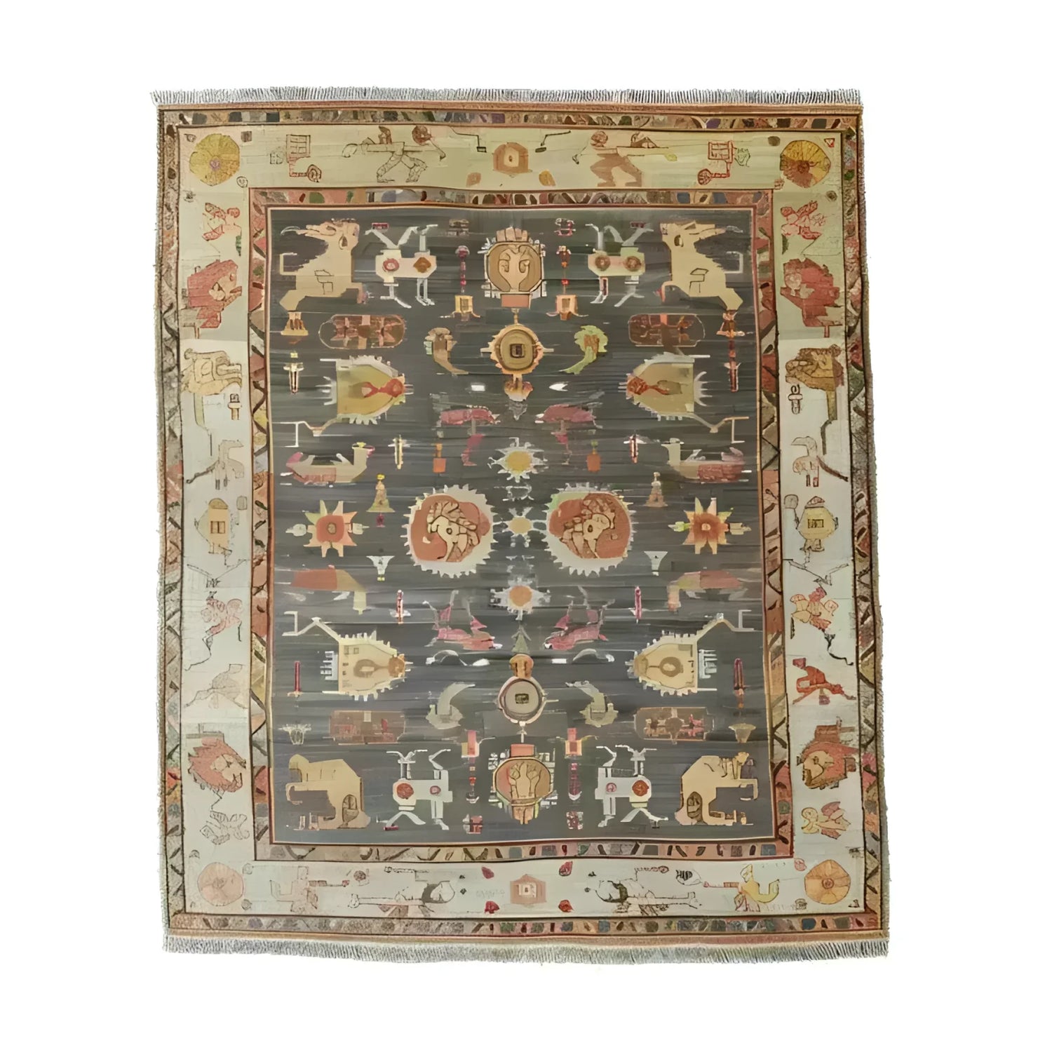  Ancient Caravan Hand Knotted Area Rug, a stunning tribute to time-honored design and craftsmanship. Inspired by rich, traditional patterns, this rug brings a sense of history and luxury to your home with its intricate details and warm hues.