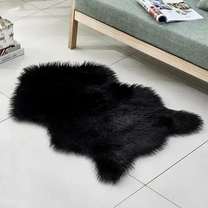Animal Shaped Faux Fur Accent Rug - Maia Homes