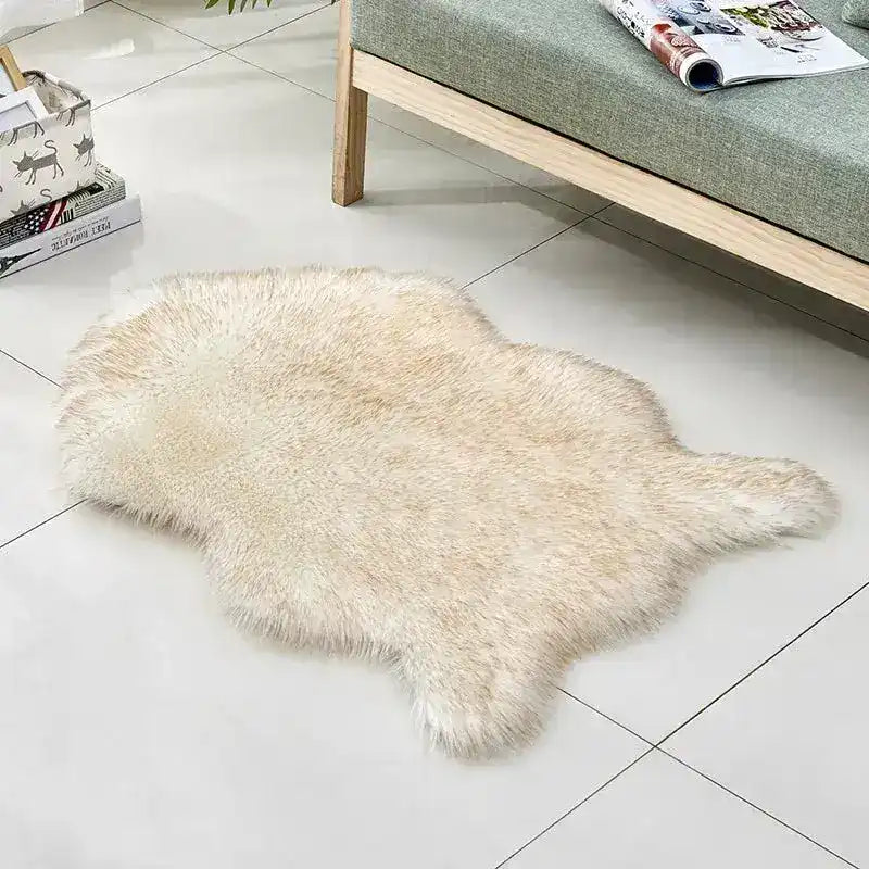 Animal Shaped Faux Fur Accent Rug - Maia Homes
