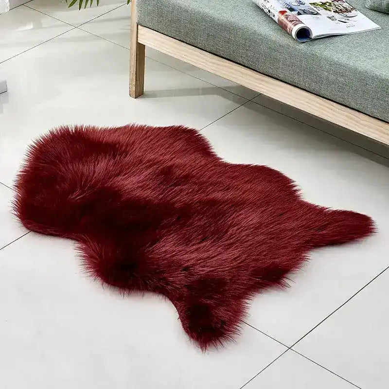 Animal Shaped Faux Fur Accent Rug - Maia Homes
