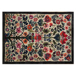 A beautifully crafted area rug featuring an intricate floral pattern with vibrant red, pink, and green hues on a soft beige background. Perfect for adding a touch of elegance to any room, this hand-tufted wool rug offers a stunning design inspired by nature.