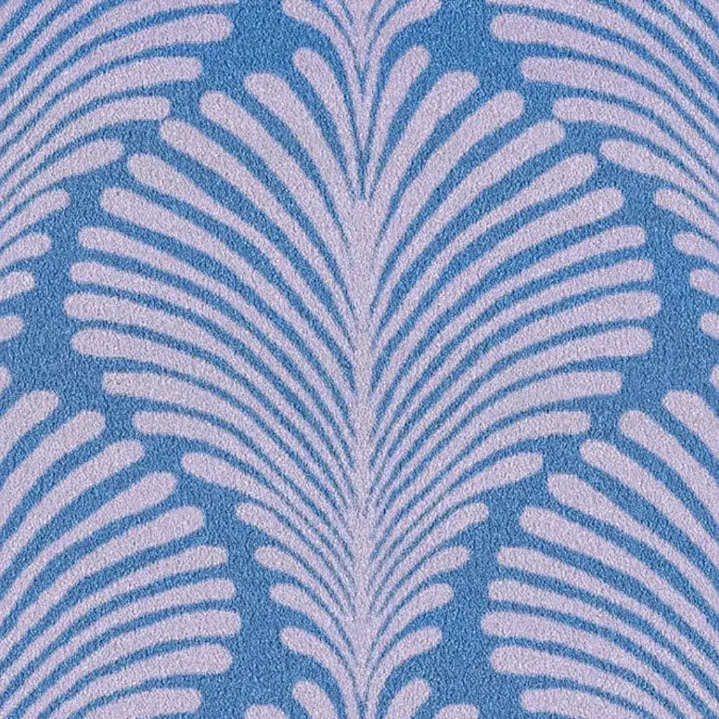 Art Deco Scallop Blue Hand Tufted Wool Rug featuring a stylish and elegant scallop pattern, perfect as a large area rug for living rooms or offices. This luxurious wool rug adds a touch of sophistication to any space.