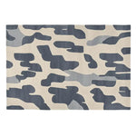 A stylish Area Rug featuring a contemporary abstract pattern in shades of grey and beige, perfect for modern living room settings. This 8x10 wool rug adds a touch of elegance and comfort to any space.