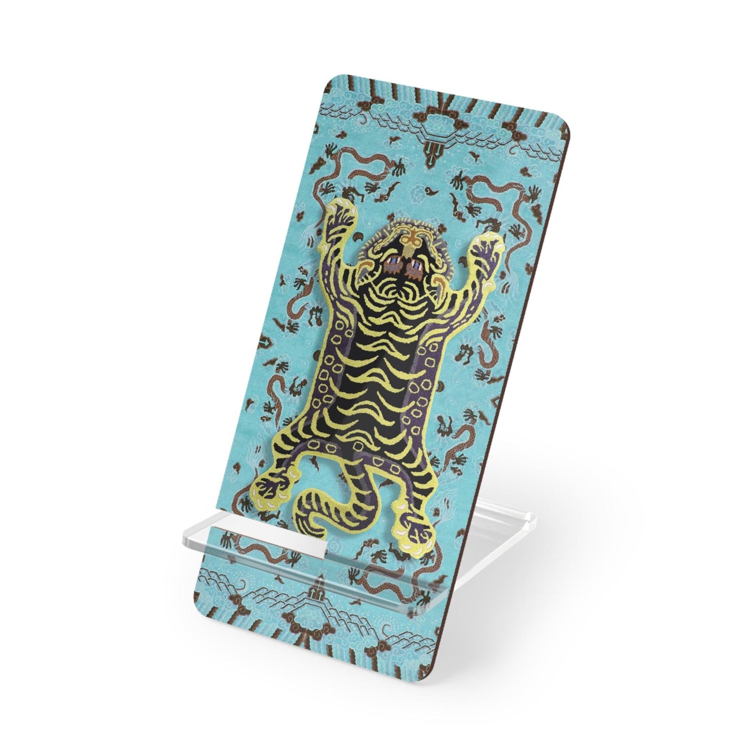 Asian Tiger Printed Smartphones Mobile Display Stand 2.8" x 5.9" Glossy