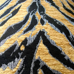 Asian tiger stripe jacquard throw pillow cover featuring bold black and gold patterns, perfect for home decor.
