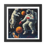 Astronaut Party in Space Framed Poster Wall Art 16″ x 16″ (Square) Semi Glossy