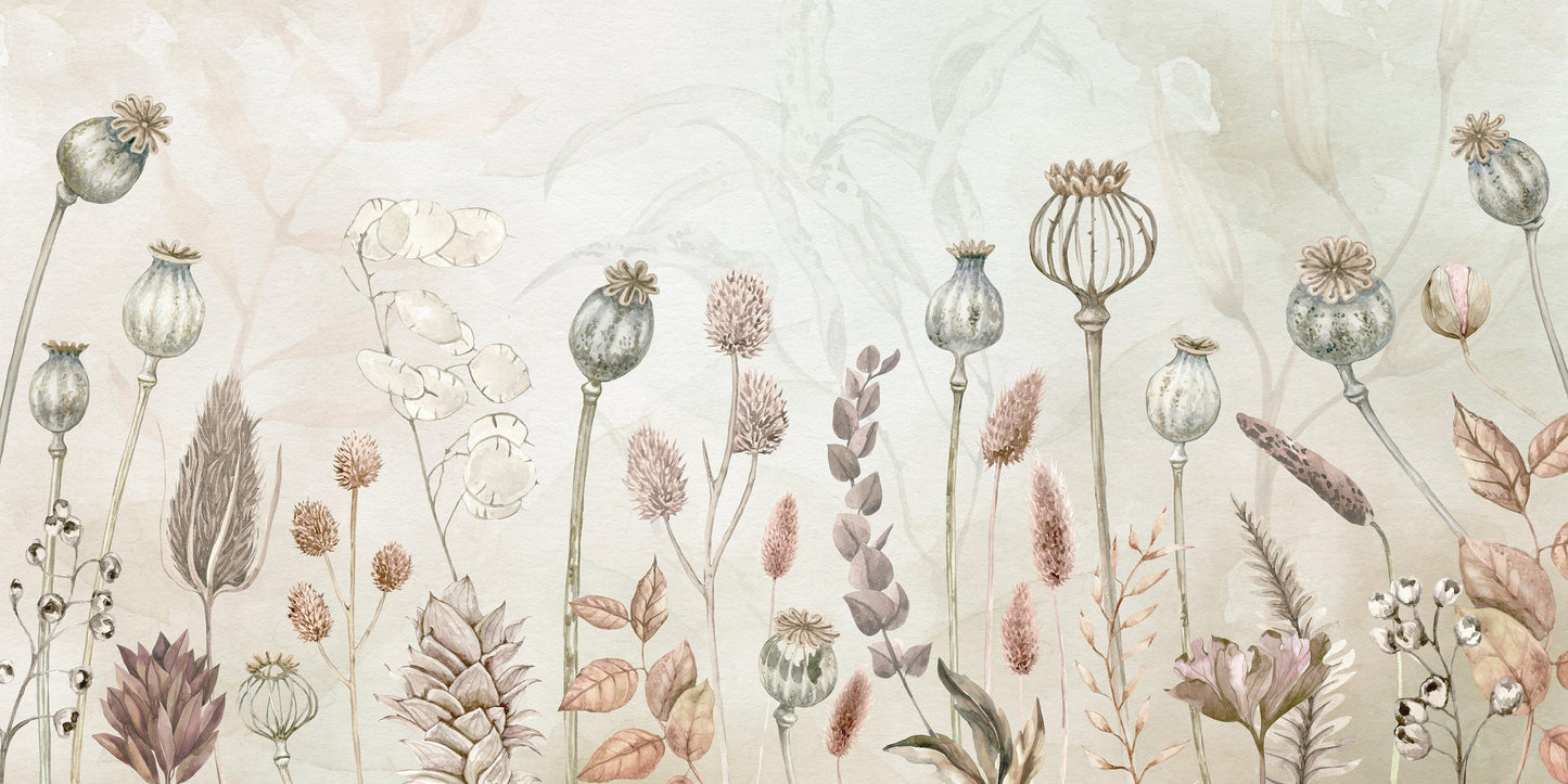 Autumn Flowers Wallpaper Mural - MAIA HOMES