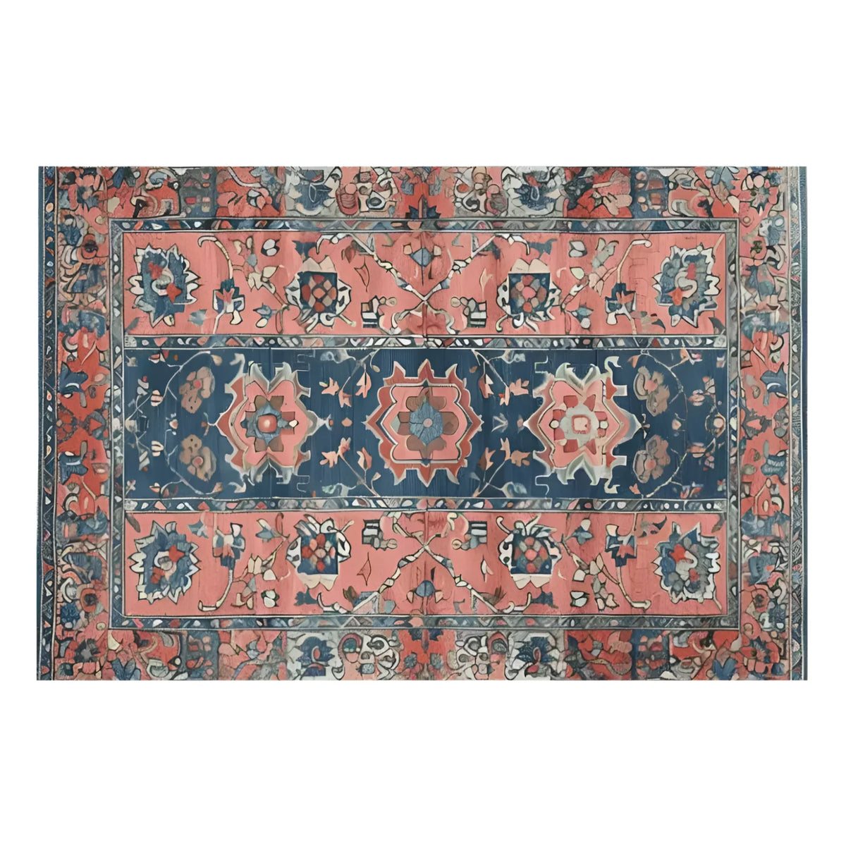 This beautifully crafted area rug showcases an ornate Persian design with rich blue and warm red tones. Ideal for adding a vintage touch to your living room, the Autumnal Elegance Hand Knotted Rug offers a classic aesthetic that complements a variety of decor styles.