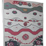 Vibrant Aztec Echoes Hand Tufted Area Rug, perfect for adding a pop of color to your bedroom or office. This wool rug features intricate patterns with red and gray hues, ideal as a stylish bedroom rug or office rug.