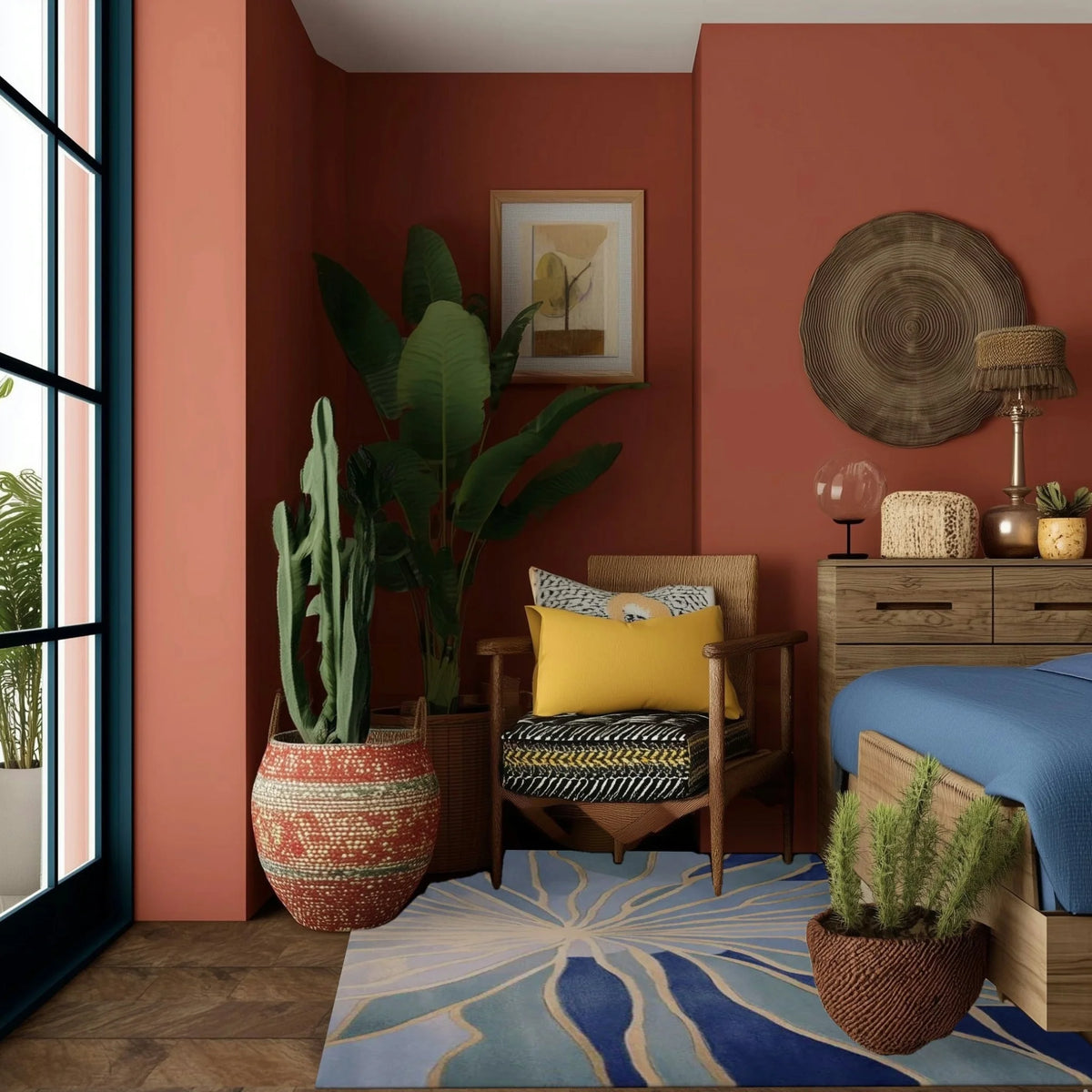 Azure Stained Glass Hand Tufted Rug