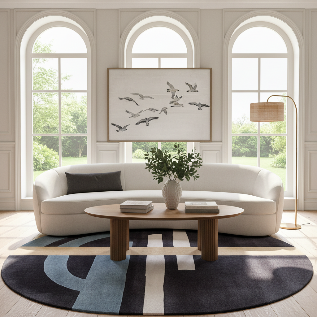Balance Wears Blue Hand Tufted Rug