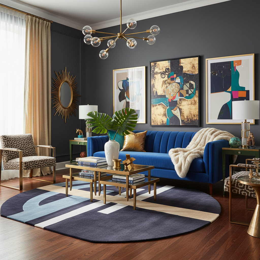 Balance Wears Blue Hand Tufted Rug