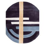 This contemporary area rug features a striking abstract design in bold blue, black, and beige tones. Perfect for adding a modern touch to your living room, this wool rug is ideal for 8x10 spaces, offering both style and comfort.