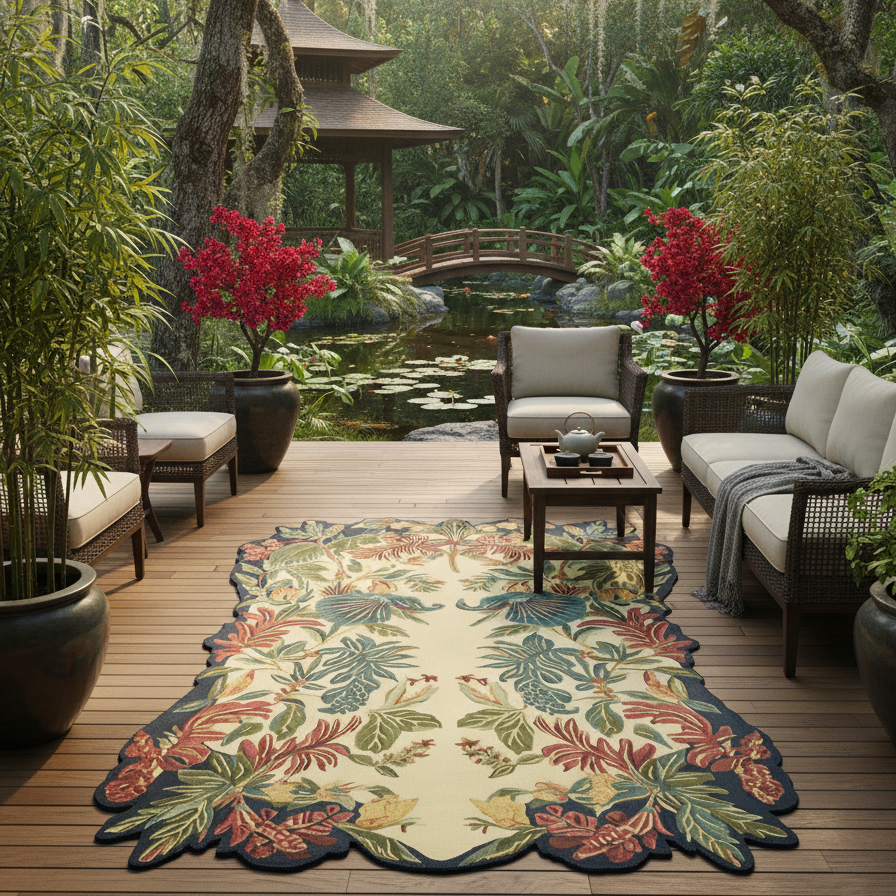 Baroque Floral Mirage Hand Tufted Wool Rug