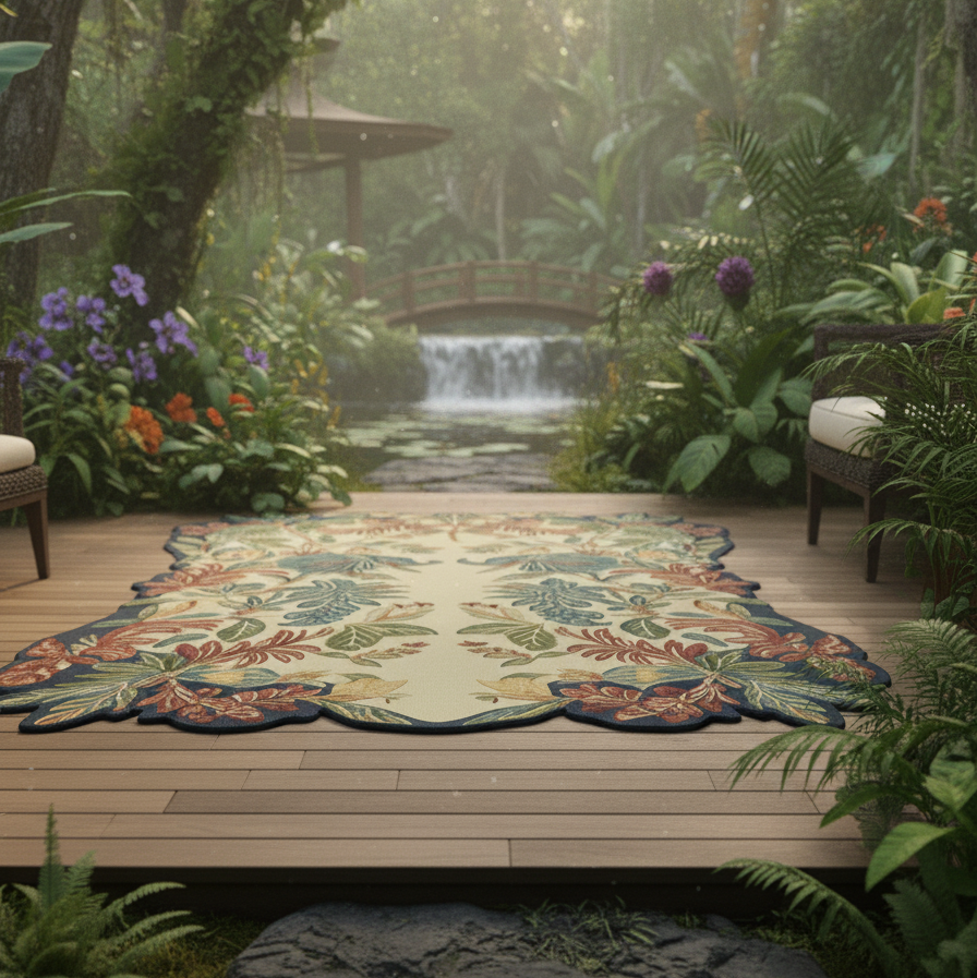 Baroque Floral Mirage Hand Tufted Wool Rug