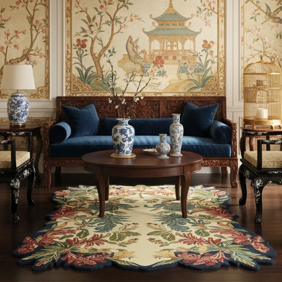 Baroque Floral Mirage Hand Tufted Wool Rug