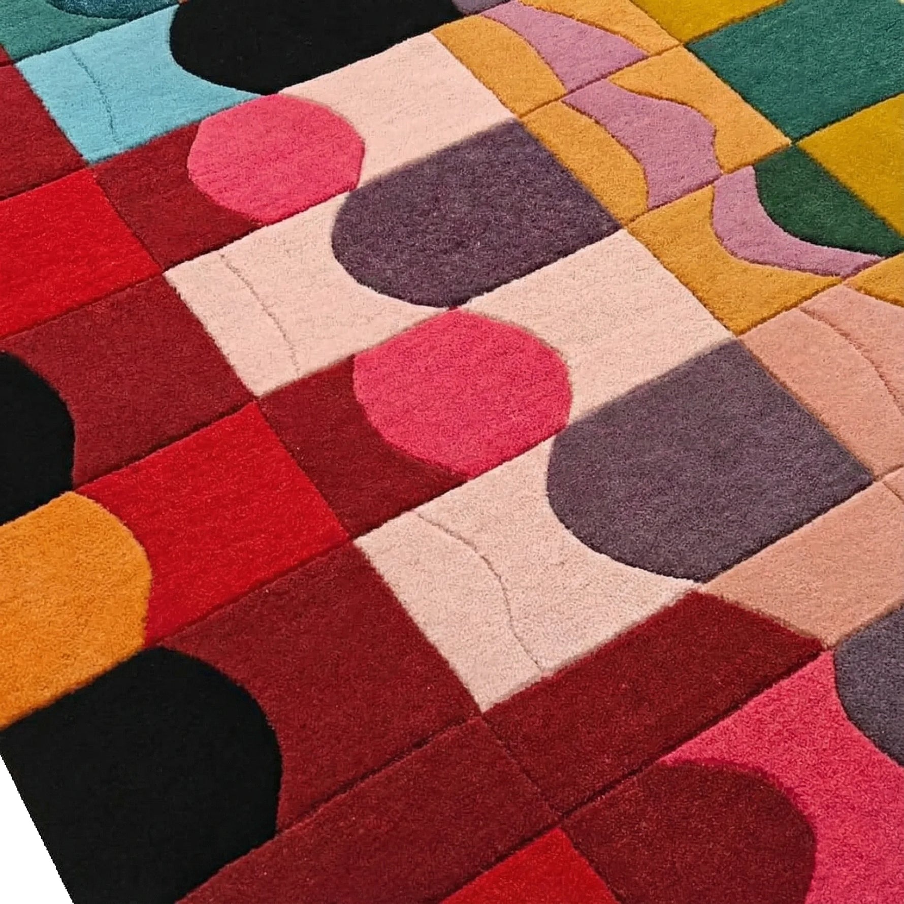 Bauhaus Patchwork Hand Tufted Wool Rug