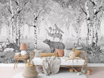 Bear King Black White Wall Mural