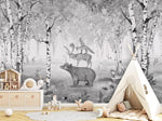 Bear King Black White Wall Mural