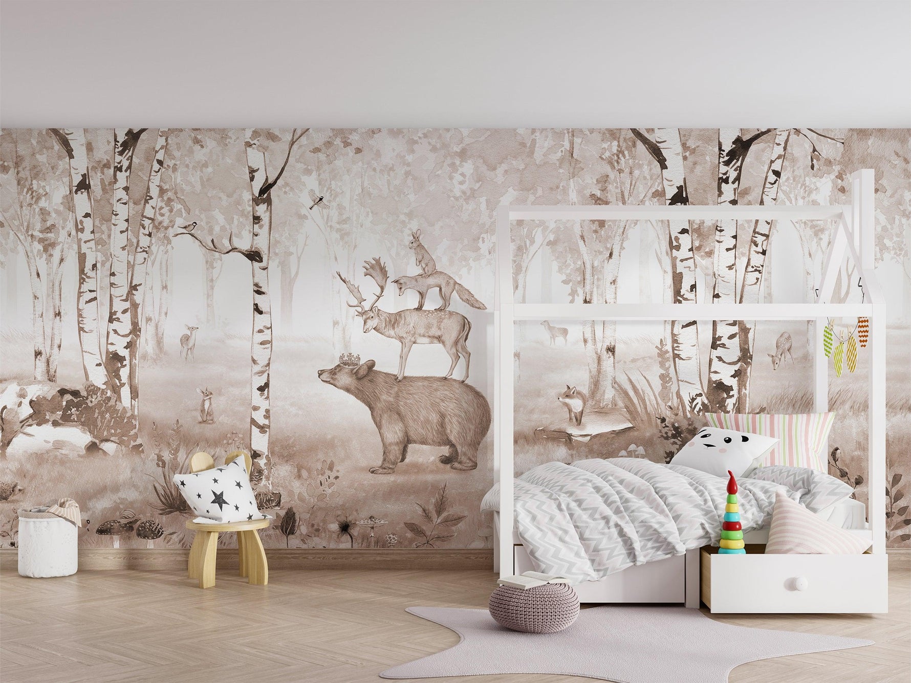 Bear King Brown Wall Mural