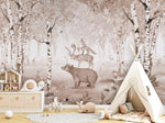 Bear King Brown Wall Mural