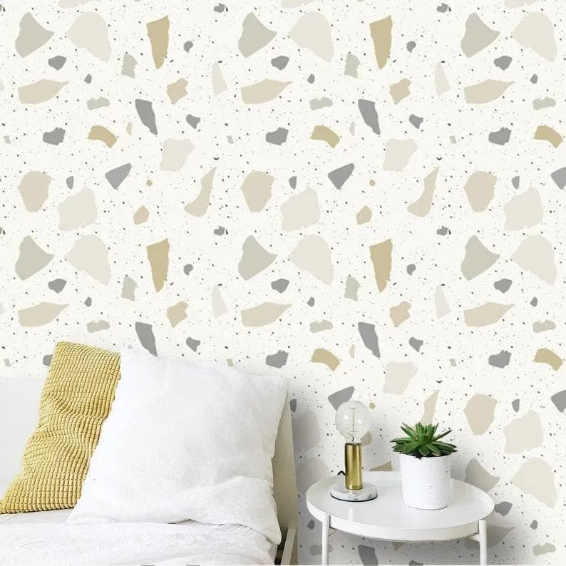 Beige Terrazzo Wallpaper