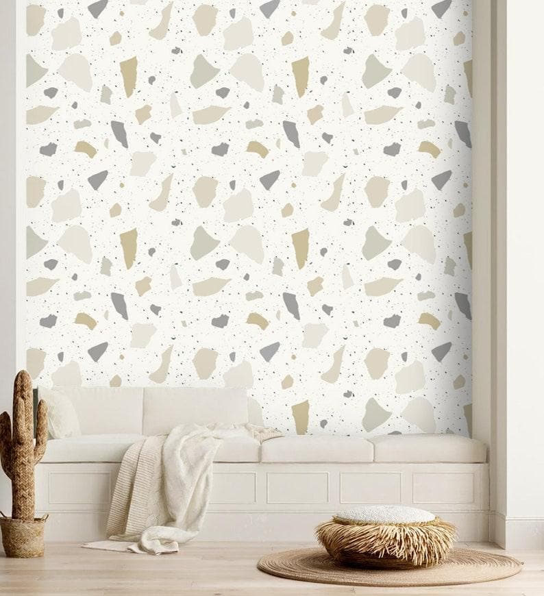 Beige Terrazzo Wallpaper