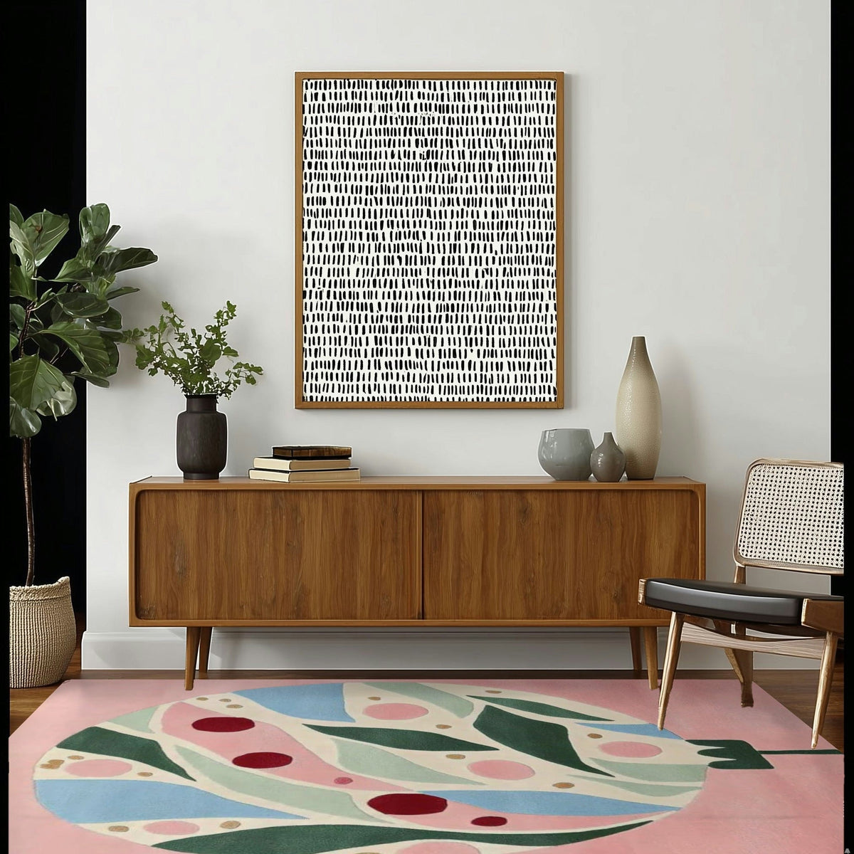 Berry Leaf Bliss Hand Tufted Rug